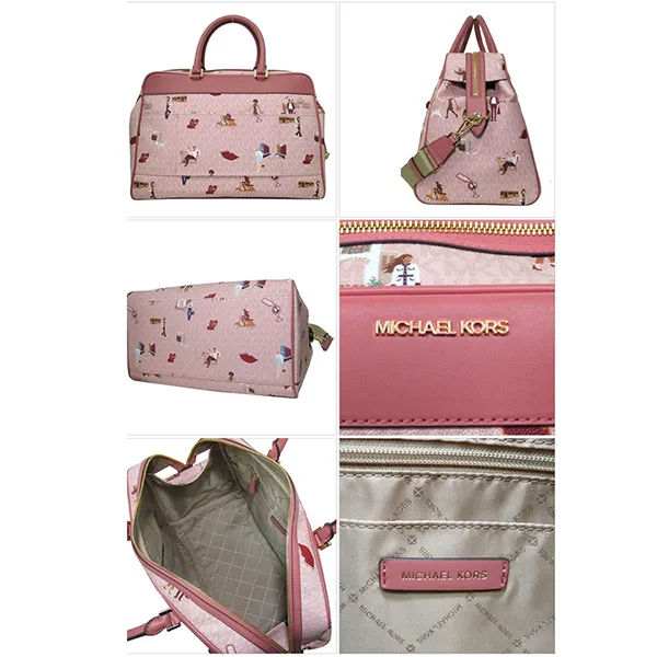 Túi Xách Michael Kors MK Jet Set Girls Duffle Bag 35F2G5CT4V Màu Hồng