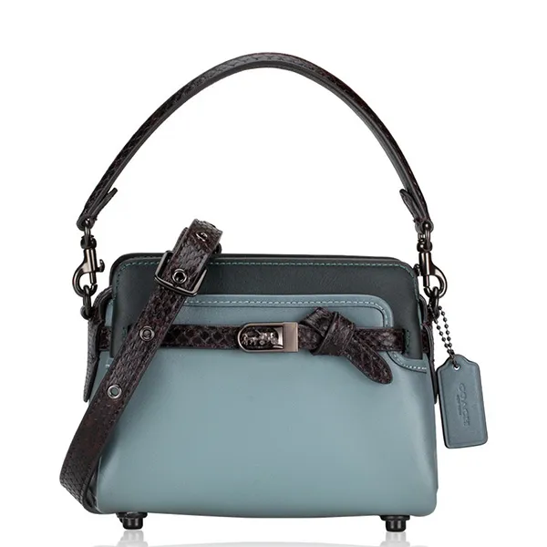 Túi Xách Nữ Coach Snakeskin Detail Tate 18 Crossbody Sage C5371 Màu Xanh