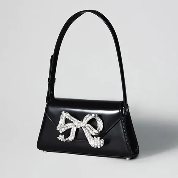 Túi Đeo Vai Nữ Self-Portrait Black Pearl Bow Mini Shoulder Bag Màu Đen - Túi xách - Vua Hàng Hiệu