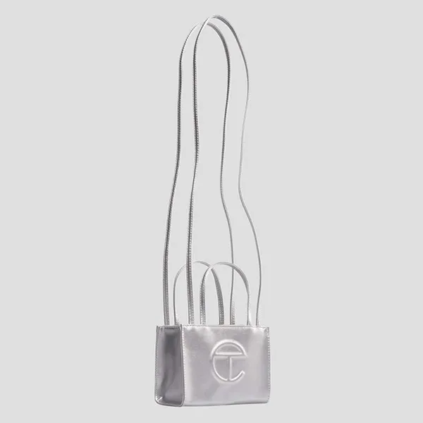 Túi Xách Nữ Telfar Silver Leather Small TF-012-SI Màu Bạc
