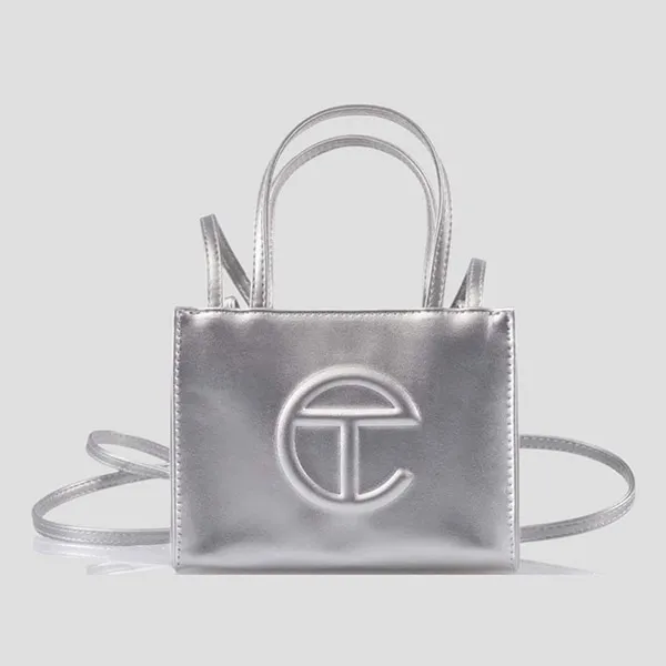 Túi Xách Nữ Telfar Silver Leather Small TF-012-SI Màu Bạc