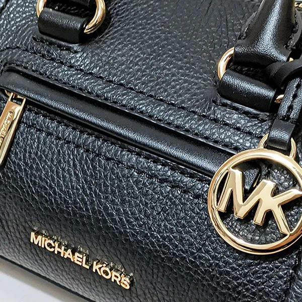 Túi Xách Tay Nữ Michael Kors MK Carine Extra-Small Pebbled Leather Satchel Black 35F2GCCC5L Màu Đen