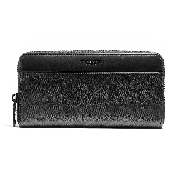 Ví Nam Coach Accordion Wallet In Signature Canvas F25517 Màu Đen