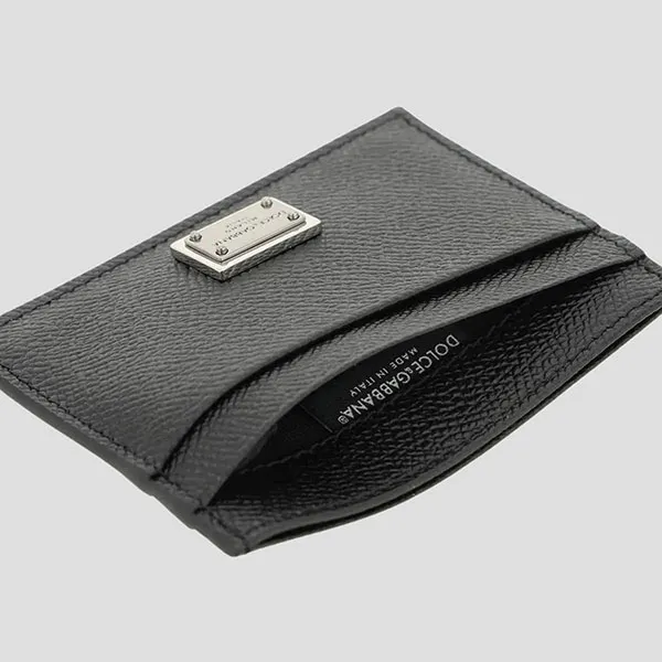 Ví Nam Dolce & Gabbana D&G Black Leather With Logo Plaque Calfskin BP0330 AG219 80999 Màu Đen