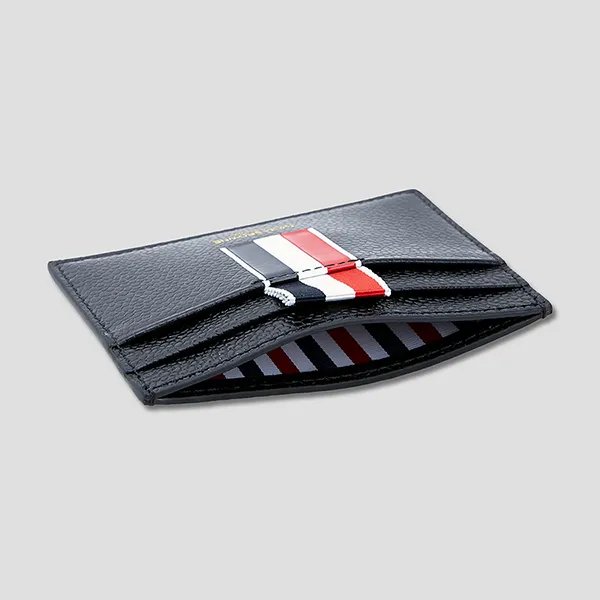 Ví Nam Thom Browne Card Holder Black Stripe Single MAW100A 00198 001 Màu Đen