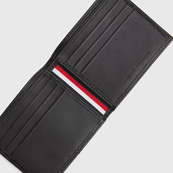 Ví Nam Tommy Hilfiger Pebble Grain Leather Mini Card Wallet AM0AM10610_BDS Màu Đen