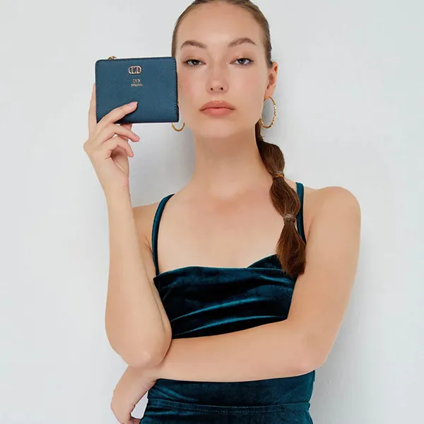 Ví Nữ Lyn Edmond Short Wallets LL23CWS034 Màu Xanh