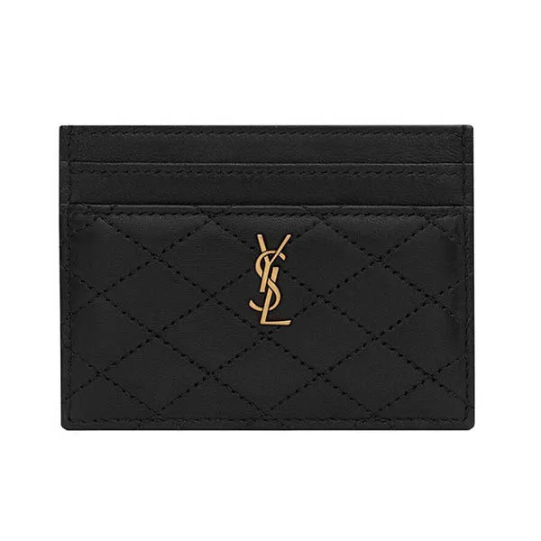 Ví Nữ Yves Saint Laurent YSL Gaby Card Case In Quilted Lambskin Màu Đen - 2