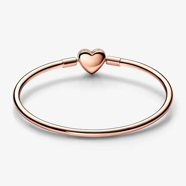 Vòng Đeo Tay Nữ Pandora Moments Heart & Butterfly Bangle 582594C01 Màu Vàng Hồng