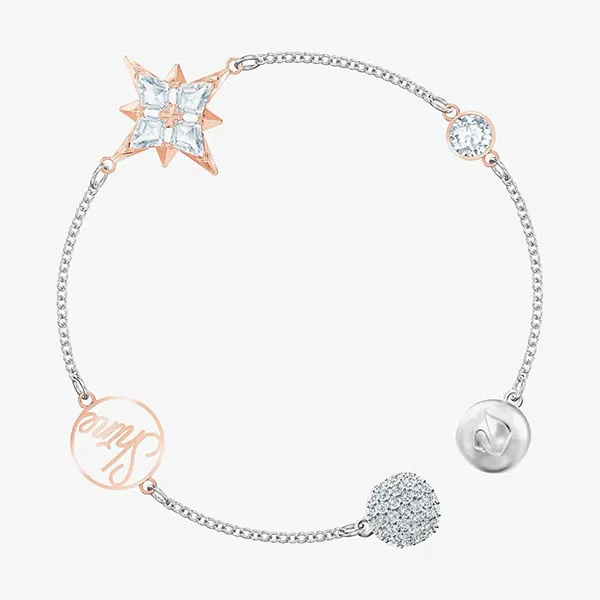 Vòng Đeo Tay Nữ Swarovski Crystal Remix Collection Star Strand Bracelet 5494886 Màu Bạc