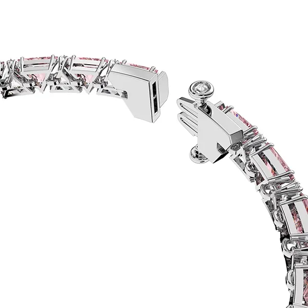 Vòng Đeo Tay Nữ Swarovski Ortyx Bracelet Triangle Cut, Pink, Rhodium Plated 5614928 Màu Hồng