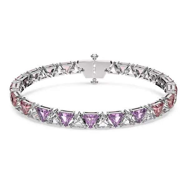 Vòng Đeo Tay Nữ Swarovski Ortyx Bracelet Triangle Cut, Pink, Rhodium Plated 5614928 Màu Hồng