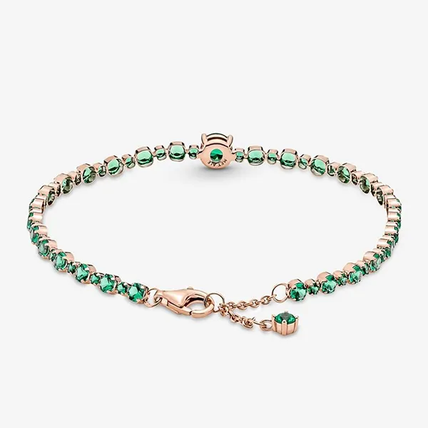 Vòng Đeo Tay Pandora Sparkling Tennis Pavé 580044C01 Đính Đá Màu Xanh