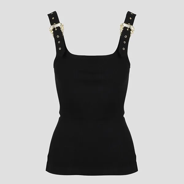 Áo Ba Lỗ Nữ Versace Jean Couture Tank Top Black Buckle Gold 74HAM619 J0004 899 Màu Đen