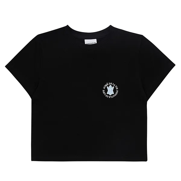 Áo Croptop Nữ Acmé De La Vie ADLV X Lisa A Logo Emblem Emb Tshirt Màu Đen - Thời trang - Vua Hàng Hiệu