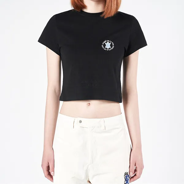 Áo Croptop Nữ Acmé De La Vie ADLV X Lisa A Logo Emblem Emb Tshirt Màu Đen - Thời trang - Vua Hàng Hiệu