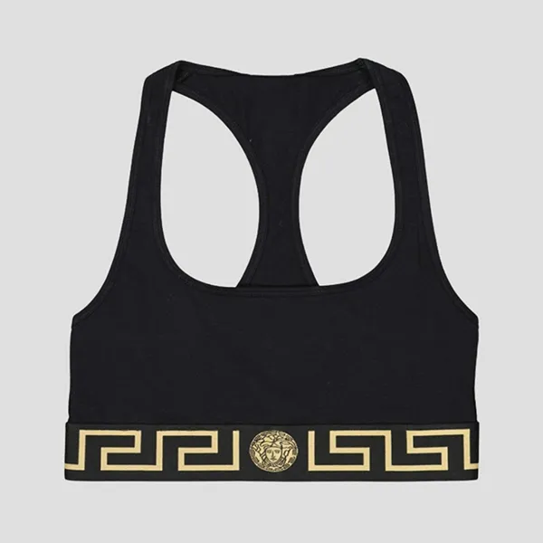 Áo Ngực Nữ Versace Bra Medusa Black With Logo Printed AUD01039 A23274 A1008 Màu Đen Size S