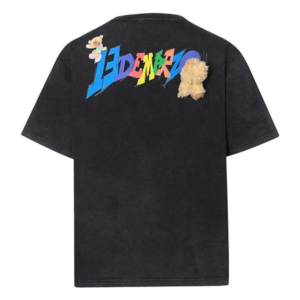 Áo Phông 13 De Marzo Collective Bear Sketch T-Shirt Wash Black FR-JX-531 Màu Đen Size S - Thời trang - Vua Hàng Hiệu
