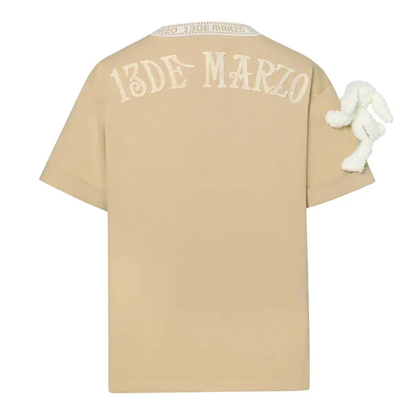 Áo Phông 13 De Marzo Round Neck Stitch Logo T-Shirt Hazelnut FR-JX-529 Màu Nâu Size S