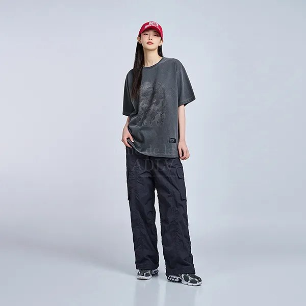 Áo Phông Acmé De La Vie ADLV Pokemon Isanghaessi Evolution Pigment Short Sleeve Tshirt Charcoal Màu Than Chì - Thời trang - Vua Hàng Hiệu