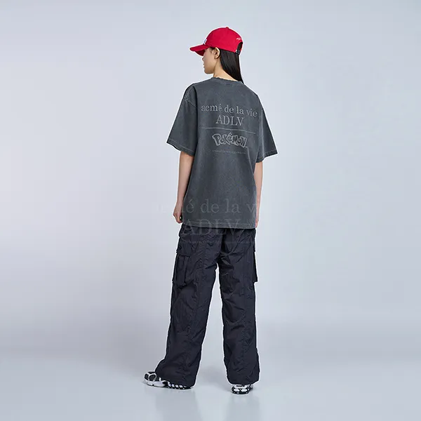 Áo Phông Acmé De La Vie ADLV Pokemon Isanghaessi Evolution Pigment Short Sleeve Tshirt Charcoal Màu Than Chì - Thời trang - Vua Hàng Hiệu