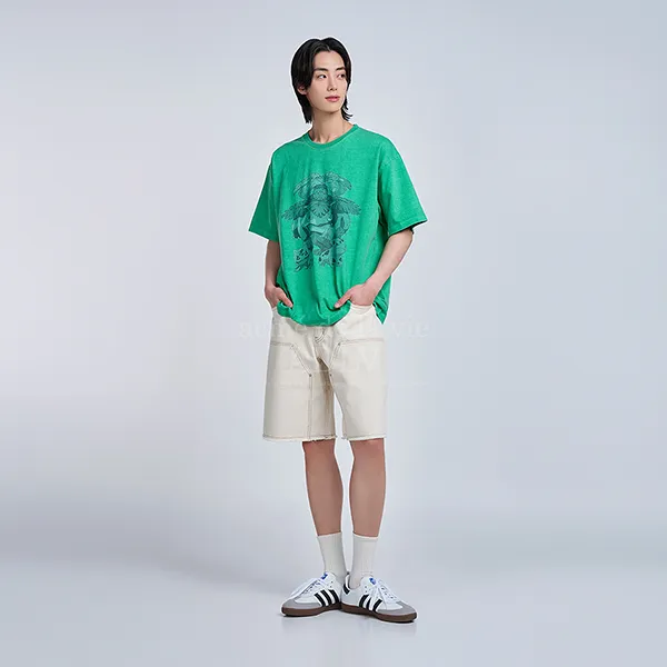 Áo Phông Acmé De La Vie ADLV Pokemon Isanghaessi Evolution Pigment Short Sleeve Tshirt Màu Xanh Green