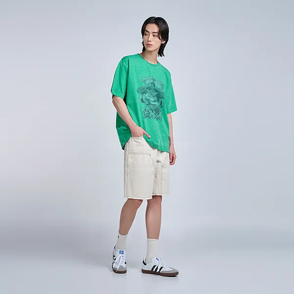 Áo Phông Acmé De La Vie ADLV Pokemon Isanghaessi Evolution Pigment Short Sleeve Tshirt Màu Xanh Green