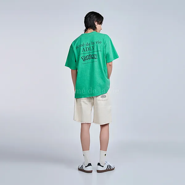Áo Phông Acmé De La Vie ADLV Pokemon Isanghaessi Evolution Pigment Short Sleeve Tshirt Màu Xanh Green