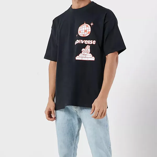 Áo Phông Converse At Home Disco Tee Black - 10022932-A04 Tshirt Màu Đen