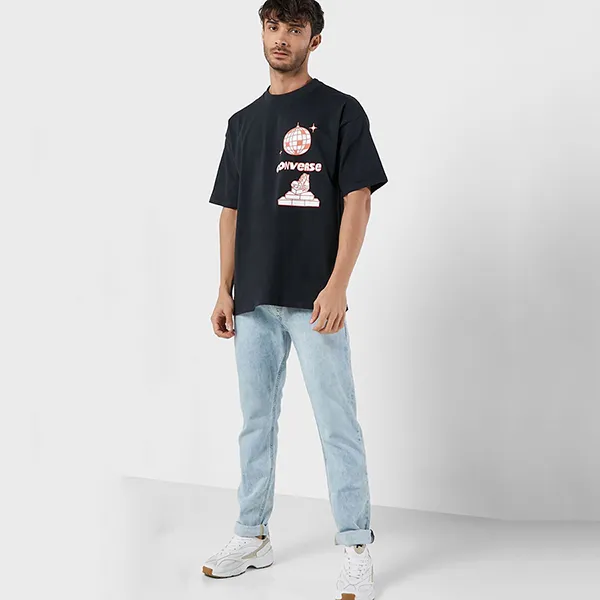 Áo Phông Converse At Home Disco Tee Black - 10022932-A04 Tshirt Màu Đen