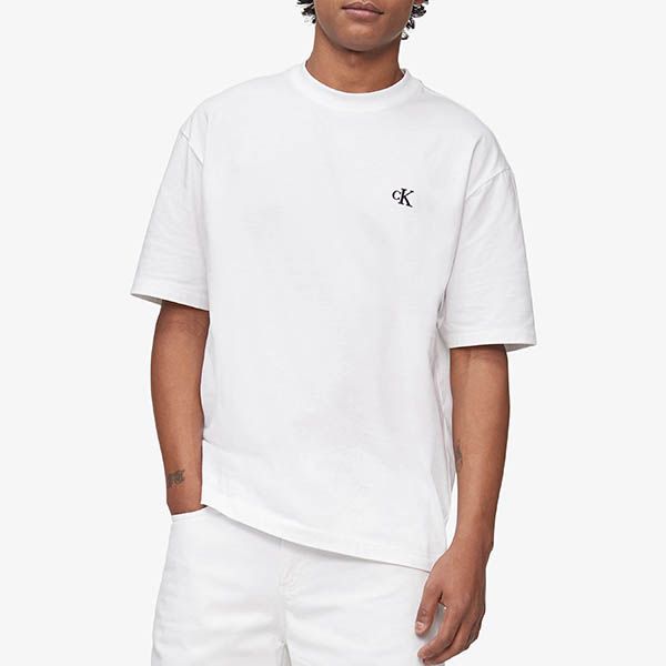 Áo Phông Nam Calvin Klein CK Logo Crew Neck T-Shirt 40HM229 Màu Trắng - 3