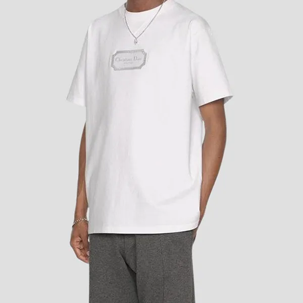 Áo Phông Nam Dior x Jordan Embroidered Logo Tshirt 243J685B0554 088 Màu Trắng - Thời trang - Vua Hàng Hiệu