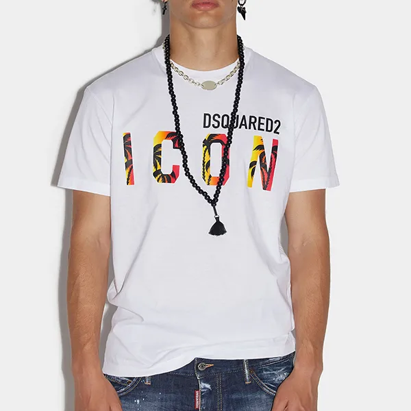 Áo Phông Nam Dsquared2 Icon Sunset Cool S79GC0065 S23009 100 Tshirt Màu Trắng - Thời trang - Vua Hàng Hiệu