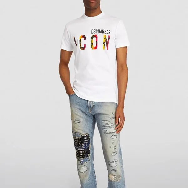 Áo Phông Nam Dsquared2 Icon Sunset Cool S79GC0065 S23009 100 Tshirt Màu Trắng - Thời trang - Vua Hàng Hiệu