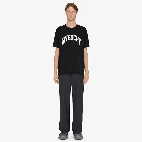 Áo Phông Nam Givenchy Logo Printed Tshirt BM716R3YAA 001 Màu Đen