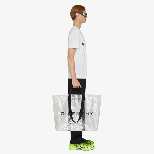 Áo Phông Nam Givenchy White Archetype Logo Printed Tshirt BM716G3YAC100 Màu Trắng