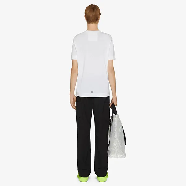 Áo Phông Nam Givenchy White Archetype Logo Printed Tshirt BM716G3YAC100 Màu Trắng