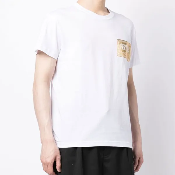 Áo Phông Nam Versace Jeans Couture Piece Number Logo Tshirt Màu Trắng