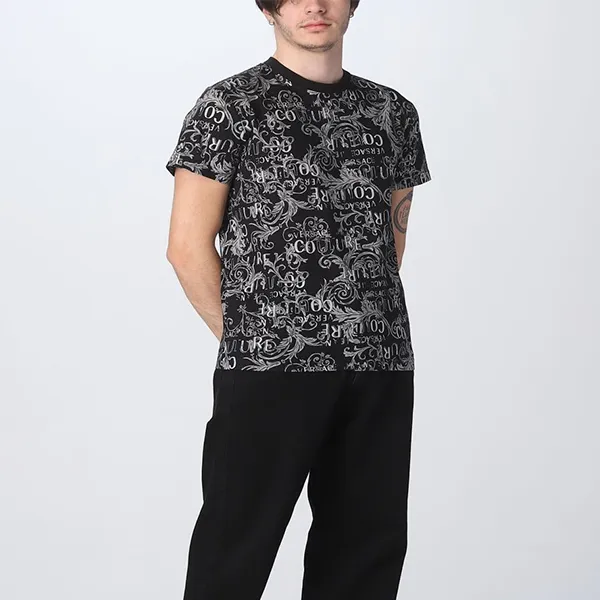Áo Phông Nam Versace Jeans Couture TShirt E74GAH6S0 Màu Đen - Thời trang - Vua Hàng Hiệu
