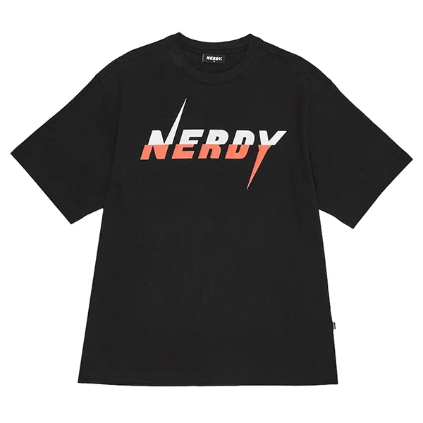 Áo Phông Nerdy Lightning Logo PNEU22KG45 Tshirt Màu Đen