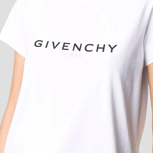 Áo Phông Nữ Givenchy White With Logo Printed Tshirt H15275/BIANCO Màu Trắng - 3