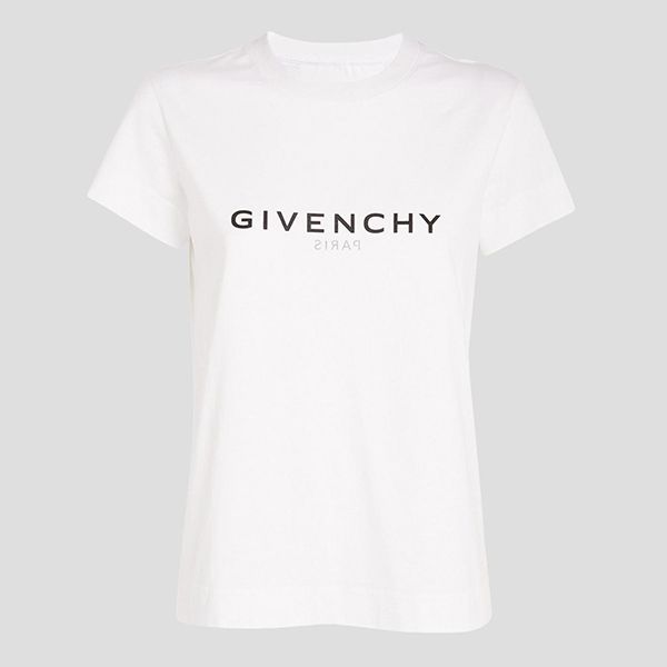 Áo Phông Nữ Givenchy White With Logo Printed Tshirt H15275/BIANCO Màu Trắng - 1