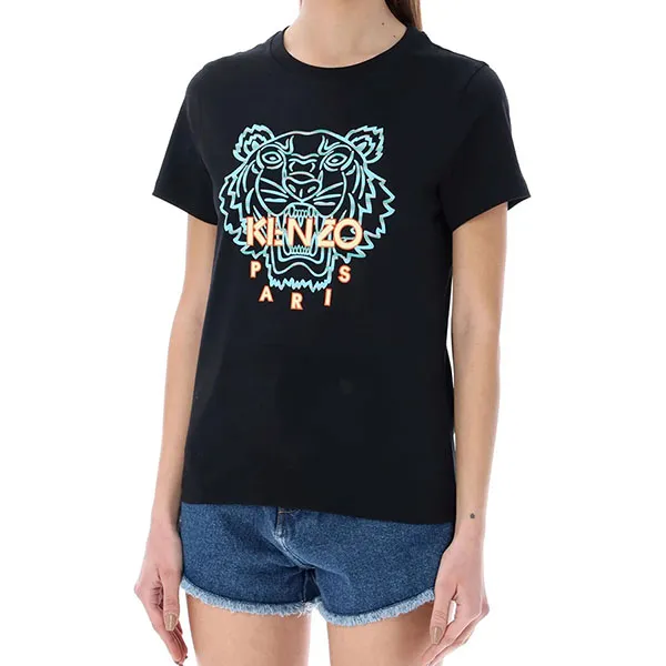 Áo Phông Nữ Kenzo Tiger Classic Tee Tshirt FC52TS846CSJ 99A Màu Đen