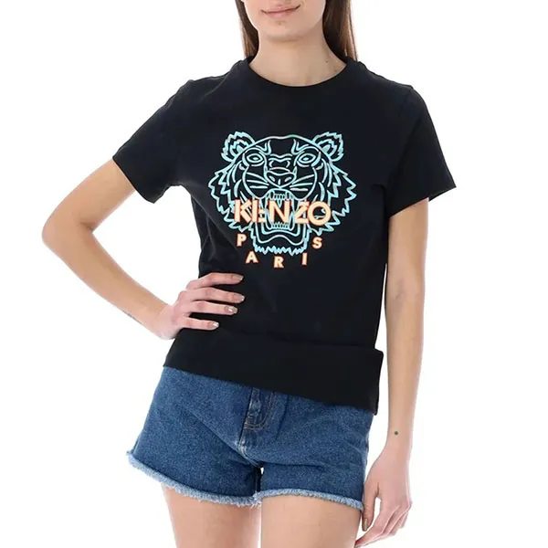 Áo Phông Nữ Kenzo Tiger Classic Tee Tshirt FC52TS846CSJ 99A Màu Đen