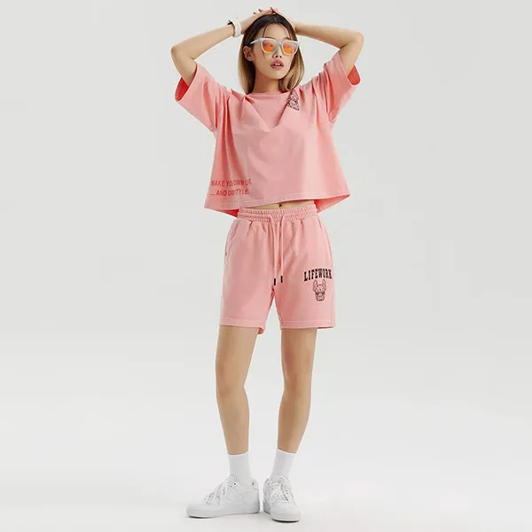 Áo Phông Nữ LifeWork Pigmented Short Pink Tshirt Màu Hồng