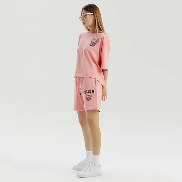 Áo Phông Nữ LifeWork Pigmented Short Pink Tshirt Màu Hồng