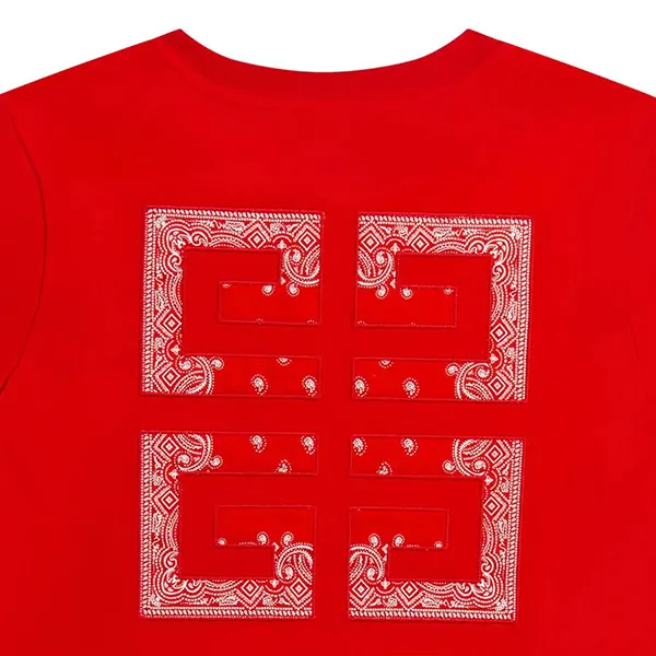 Áo Phông Trẻ Em Givenchy Red With Logo Embroidered Tshirt H25382/991 Màu Đỏ