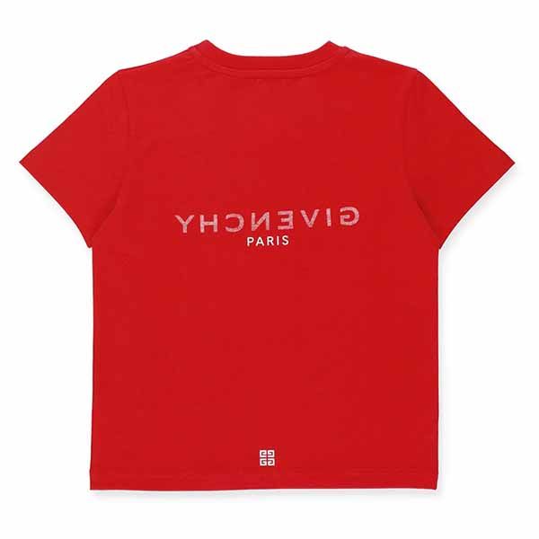 Áo Phông Trẻ Em Givenchy Red With Logo Printed Tshirt H25370/991 Màu Đỏ - 4