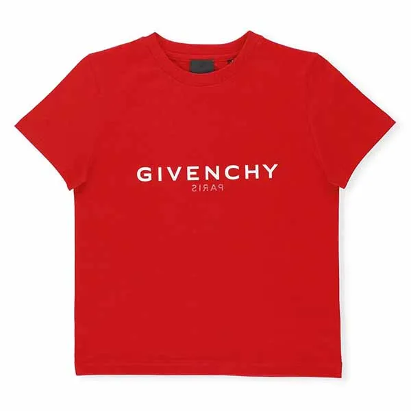 Áo Phông Trẻ Em Givenchy Red With Logo Printed Tshirt H25370/991 Màu Đỏ - 1