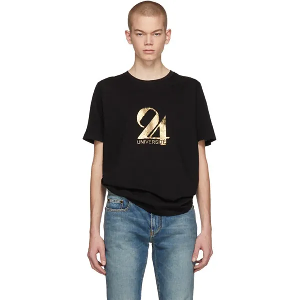 Áo Phông Nam Yves Saint Laurent YSL 24 Universite Tee T-Shirt Màu Đen - Thời trang - Vua Hàng Hiệu